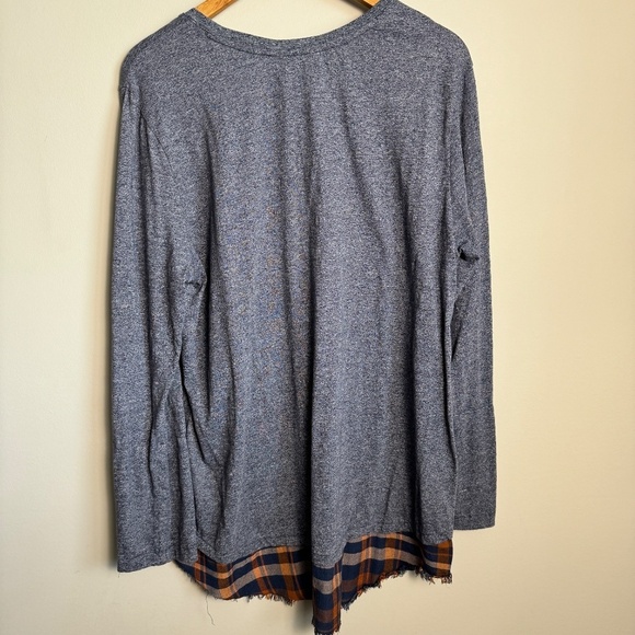 Natural Reflections Women's Steel-Blue Lagenlook Twofer Long‎ Sleeve T-Shirt 1X - Picture 4 of 12